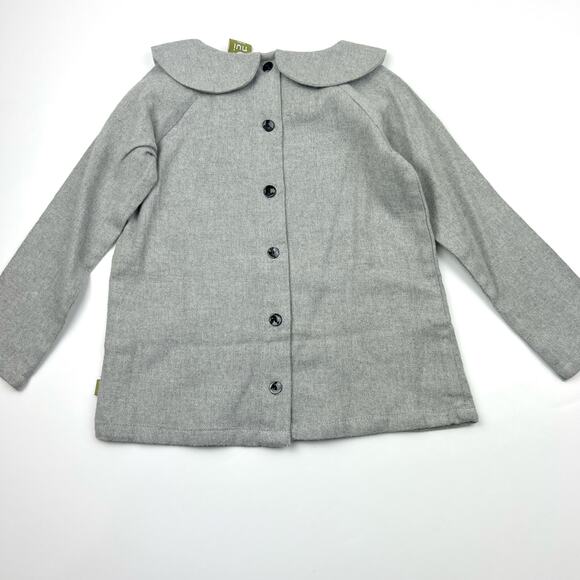 NWT Nui Organics gray Peter Pan Collar Top - Picture 5 of 5